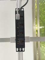 Barre d'alimentation Schuko 4 prises, montage en rack, PDU avec double disjoncteur et protection contre les surtensions SPD, 220V 16A AC, alliage d'aluminium
