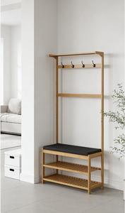 Mueble Zapatero Moderno y Elegante <span class=keywords><strong>para</strong></span> Entrada o Pasillo con Banco y <span class=keywords><strong>Perchero</strong></span>, Estante de Almacenamiento de Bambú <span class=keywords><strong>para</strong></span> Ropa - Product Image 4