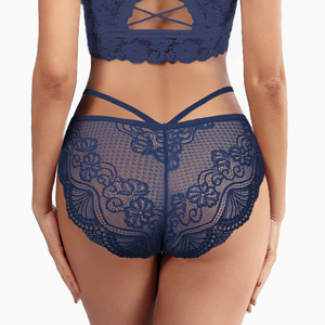 Sexy Spitzen unterwäsche für Frau Doppel gürtel Taille Mid-Rise Höschen Weibliche Slips Intimates - Product Image 4