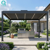 Pergola bioclimatique motorisée QINGYING 6x4 en aluminium à lames orientables