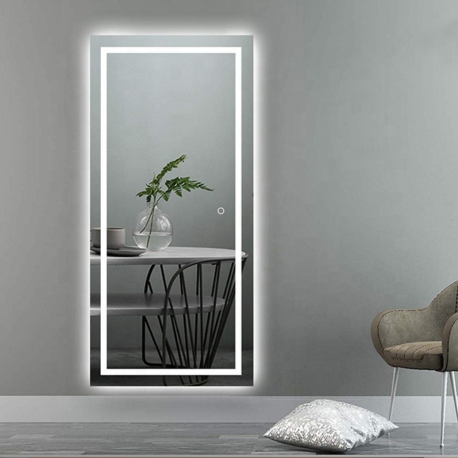 Foshan Factory Custom Touch Control OEM make up full length dressing mirrors with Light