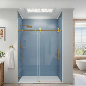 عرض مميز تصميم عصري ذهبي للاستحمام ولوحة منزلقة للحمام والفندق/الفيلا بدون إطار ذهبي - Product Image 1