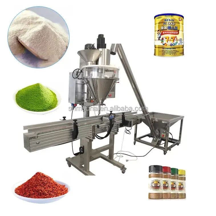 5~5000g Semi Automatic Spice Bottle Filling Machine Dry Herb Tea Matcha Powders Canning Machine Mini Pepper Auger Canning Filler