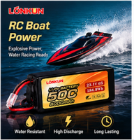 Batterie LiPo LongKun 6S 23.1V 8000mAh 50C à décharge élevée pour avion RC, modèle d'avion à aile fixe, OEM/ODM
