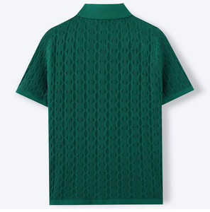 Mùa Hè Ngắn Tay Áo của nam giới Đan Áo sơ mi nam giản dị nút lên Cardigan <span class=keywords><strong>polo</strong></span> Áo sơ mi - Product Image 3