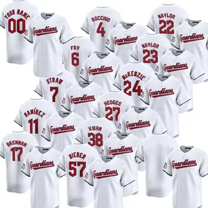 2024 мужские белые бейсбольные рубашки Cleveland Guardians Home ограниченный трикотаж на заказ