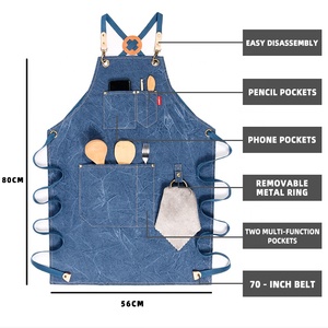 Changrong tùy chỉnh chất lượng cao Thiết kế mới có thể giặt khả năng chịu nước làm việc BBQ vườn vải Tạp dề với túi - Product Image 2