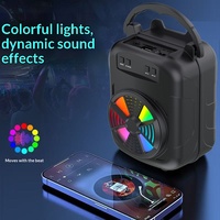 Speaker Subwoofer Portabel 5.0 RGB untuk Penggunaan Luar Ruangan dan Rumah, Ukuran Kecil, Persegi, Speaker Desktop untuk Menari, Radio FM, TWS Pairing