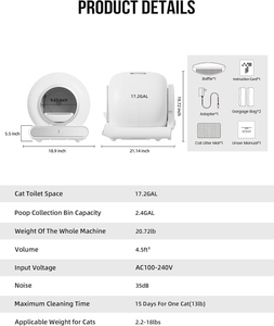 Intelligente selbst reinigende Katzen toilette Automatische Kunststoff runde automatische Toiletten katzenstreu Automatische Box - Product Image 5