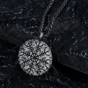 Collar con Colgante de Brújula Vikinga Vegvisir de Acero Inoxidable 316L para Hombre, Talismán de Runas Nórdicas, Joyería en Tono Plata Antigua - Product Image 4