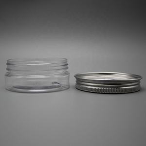 Küçük boş geniş ağız 50ml <span class=keywords><strong>PET</strong></span> plastik yüz losyonu kozmetik konteyner şeffaf kremi etiket baskı şişe gümüş metial kapaklı - Product Image 3