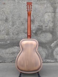 Guitare résonnante à cône unique en laiton de style O, couleur rouille rouge, marque Aiersi, instrument de musique acoustique folklorique <span class=keywords><strong>Bluegrass</strong></span> - Product Image 2
