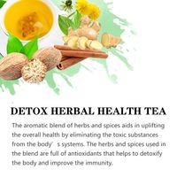 Thé détoxifiant à base de plantes de haute qualité personnalisé, mélange d'herbes à base de moringa, de citronnelle, de curcuma et d'épices
