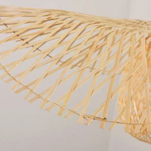 Lustre suspendu en rotin naturel tissé à la main, 35 à 45 cm, luminaire pour salle à manger, <span class=keywords><strong>abat</strong></span>-<span class=keywords><strong>jour</strong></span> artistique - Product Image 2