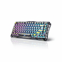 Nuevo Teclado Inalámbrico para Juegos GravaStar Mercury K1 Lite 75%, Teclas Transparentes Crystal Aurora, Gasket, Hot Swap, Tri-Modo, Retroiluminación RGB para PC