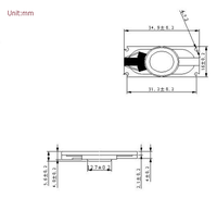 1635 JL-163 Altavoz de 16 mm x 35 mm, 8 ohmios, 2 W, Carcasa de Plástico, Unidad de Controlador Magnético Interno Pasivo de Alta Calidad, Altavoz Cuadrado para Monitor LCD de Portátil