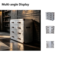 Commode de rangement industrielle en aluminium aviation, style valise vintage, pour salon et chambre