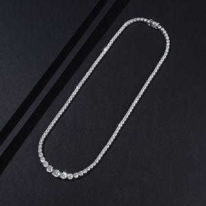 Collar de <span class=keywords><strong>cadena</strong></span> de tenis con moissanita graduada y engastada, pasa la prueba del diamante, <span class=keywords><strong>plata</strong></span> de ley 925, joyería de moissanita VVS para mujer y <span class=keywords><strong>hombre</strong></span> - Product Image 4