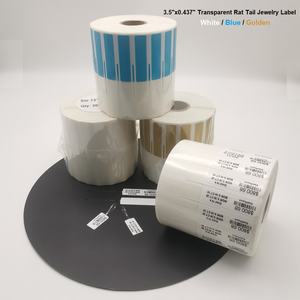 Etiqueta de joyería de cola de Rata Blanca + transparente brillante de alta calidad 3,5 "x 0.437" impresa por impresora de transferencia térmica Zebra ZD421T - Product Image 6