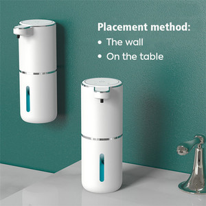 Distributeur de savon liquide moussant automatique sans contact de luxe moderne rechargeable pour salle de bain avec plateau - Product Image 3