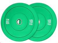 Ensemble de plaques de poids UNIQ avec plaques de poids en caoutchouc Vigine codées par couleur pour l'entraînement musculaire