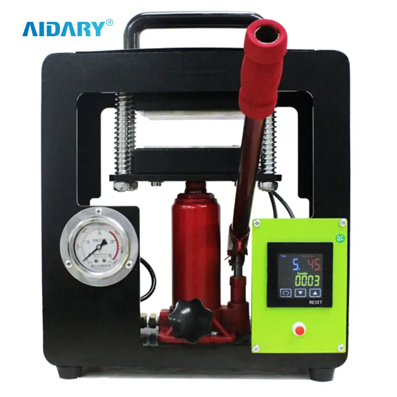 AIDARY-prensa de calor de dos controladores, presión hidráulica de alta presión, doble planta de calefacción con manómetro