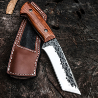 Vente en gros d'usine, couteau à lame fixe en acier 5cr13 pour la chasse et la survie, couteau de poche avec manche en bois