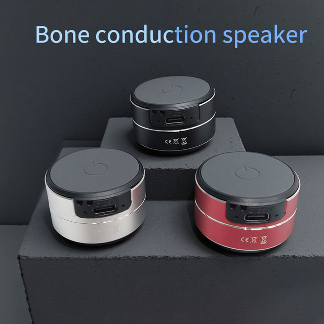 TWS Black Technology Bone Conduction BT Speaker, Bone Conduction Resonance Subwoofer, Metal Pair BT Speaker