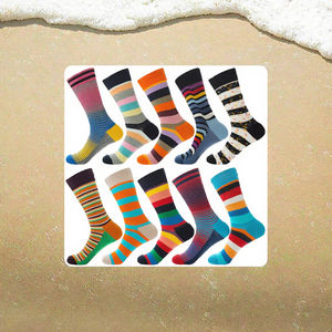 Calcetines de Primavera a Rayas de Lujo al por Mayor, Transpirables, Coloridos, Casuales, para Uso Diario, para Hombre - Product Image 3