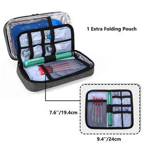 Medicine Bag Insulin Cooler Travel Case with 4 Ice Packs Double Layer Diabetic or Other Diabetes Care Accessories - Product Image 3