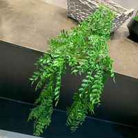 Guirlande de feuilles de Ruscus artificielles en plastique, feuillage suspendu pour mur, panneau de verdure pour plafond, fausses plantes grimpantes
