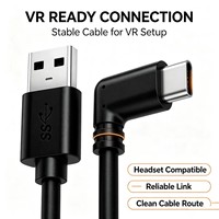 Connecteurs USB Type-C coudés USB 3.1 Gen 1 3A, câble de données stable pour charge rapide et liaison VR pour ordinateur