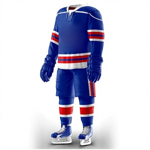 Uniforme de Hockey sobre Hielo Personalizado LONG MISSION INDUSTRY para Hombre, Azul, Rojo y Blanco, Impresión por Sublimación, Transpirable, 100% Poliéster, Ropa de Equipo para Adultos - Product Image 3