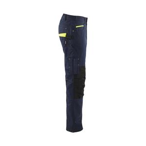 BLAKLADER - 149513308633C48 Service Ttrousers con elástico Azul marino oscuro/Amarillo-PANTALONES DE TRABAJO EAN 7330509893364 - Product Image 3
