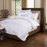Draps de lit en coton égyptien de luxe blancs 400TC, ensemble de literie double king size, collection hôtel