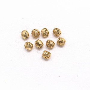 yunnique Electroplated Gold Stainless Steel <b>Spacer</b> Beads Round For Bracelet Making 6mm Casting Jewelry Findings Components - Product Image 5