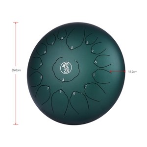 Tamburo per linguetta in acciaio da 14 pollici tamburo per Hangpan 15 note strumento a percussione d-key con borsa per batteria per mazze - Product Image 2