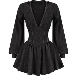 Elegante Vestido Mini con Cintura Ajustada para Mujer, con Pliegues en Línea y Detalle de Cremallera, Perfecto para Cualquier Ocasión - Product Image 6
