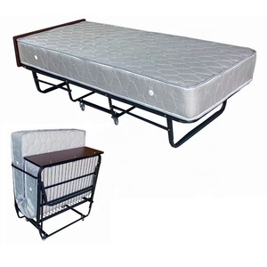 <span class=keywords><strong>Lit</strong></span> <span class=keywords><strong>pliant</strong></span> moderne B018 avec cadre en métal et matelas à ressorts de 20 cm, <span class=keywords><strong>lit</strong></span> simple pliable, fournitures hôtelières, école, hôpital - Product Image 1