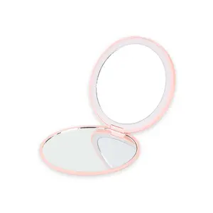 Nuovo portatile a doppia faccia pieghevole ricaricabile compatto Mini piccola tasca rotonda trucco specchio cosmetico Led specchio trucco
