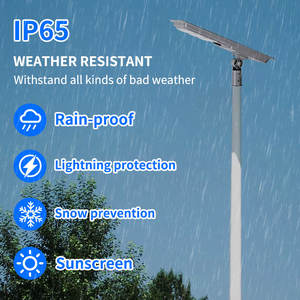 Usine de lampadaires solaires directement Ip66 80W lumière solaire LED extérieure tout en un lampadaire solaire - Product Image 3