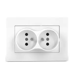 Flame Retardant Double French Sockets CE Rohs IEC Certificates Wall Power Socket 16A 250V Wall Socket