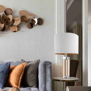 Customized High Quality Modern Metal 2000K Warm White LED <b>Table</b> <b>Lamp</b> Fabric Shade Brass Material 2-Year Warranty for Bedroom - Product Image 3