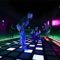 Lumière de sol LED interactive à changement de couleur RVB, activée par le toucher, sensible à la pression, pour jeux et danse, en matériau ABS, 300x300mm MH-057
