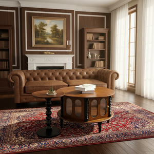 Modern 2-Piece <b>Nesting</b> Coffee <b>Table</b> Set for Living Room Cabinet Solid Wood Cabinet for Home Furniture - Product Image 4