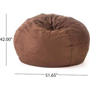 Chaise de pouf en mousse déchiquetée à haute densité DB de 5 pieds pour enfants adultes canapé confortable en pouf avec housse amovible en microsuède - Product Image 5