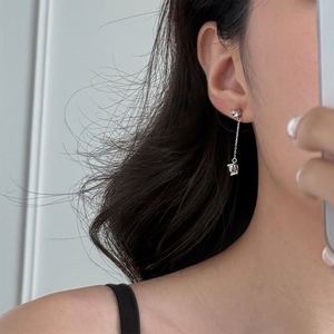 Dylam Charm <b>Fine</b> Fashion Jewelry 925 Silver Dangle Tassel 5A Zirconia Heart Love <b>Stud</b> <b>Earrings</b> for Women Lady Girls Gifts Daily - Product Image 3