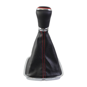 Pomo de palanca de cambios de cuero rojo de 5 y 6 velocidades para Volkswagen Polo 6C6R, pomo de cambio ergonómico - Product Image 2
