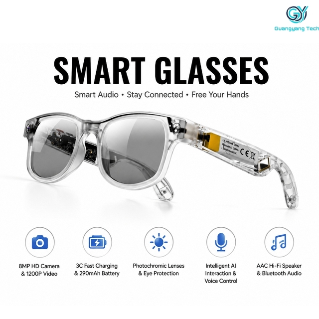 Ai Smart Glasses G2 Wi-Fi Transmission with Camera Take Photos Video Audio Recording AI Translator Sunglasses Wearable Headset