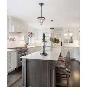 Gabinetes de Cocina Blancos Estilo Shaker Personalizados de Fábrica, Armarios de Cocina Modulares Lacados con Encimera de Cuarzo - Product Image 5